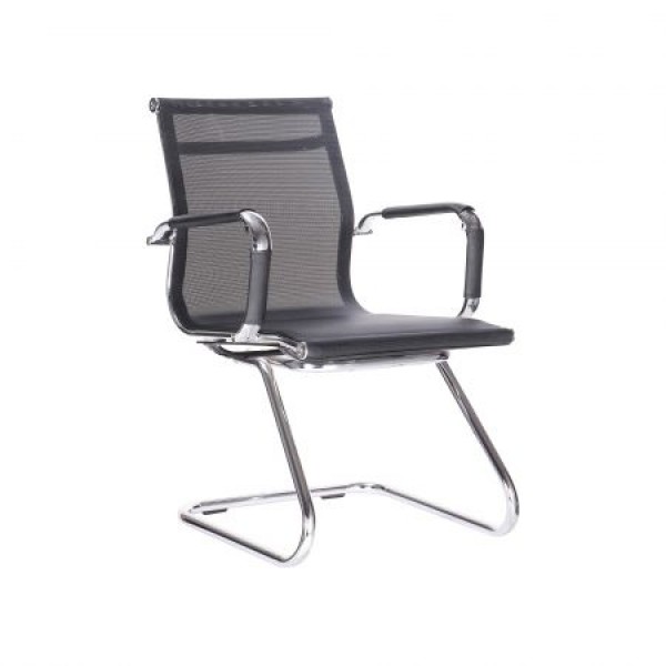 Scaun vizitator Lux, Textil, Negru